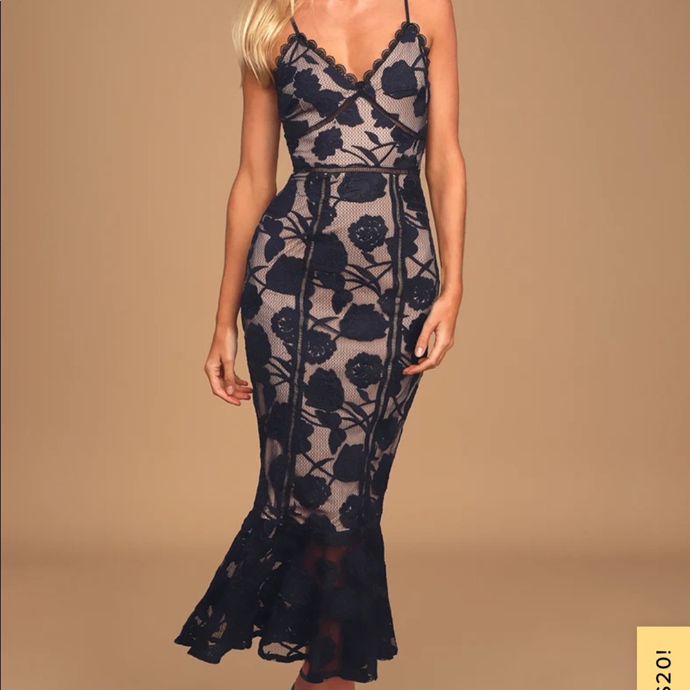 Lulus Navy Dress with Tags (perfect for wedding guest!)